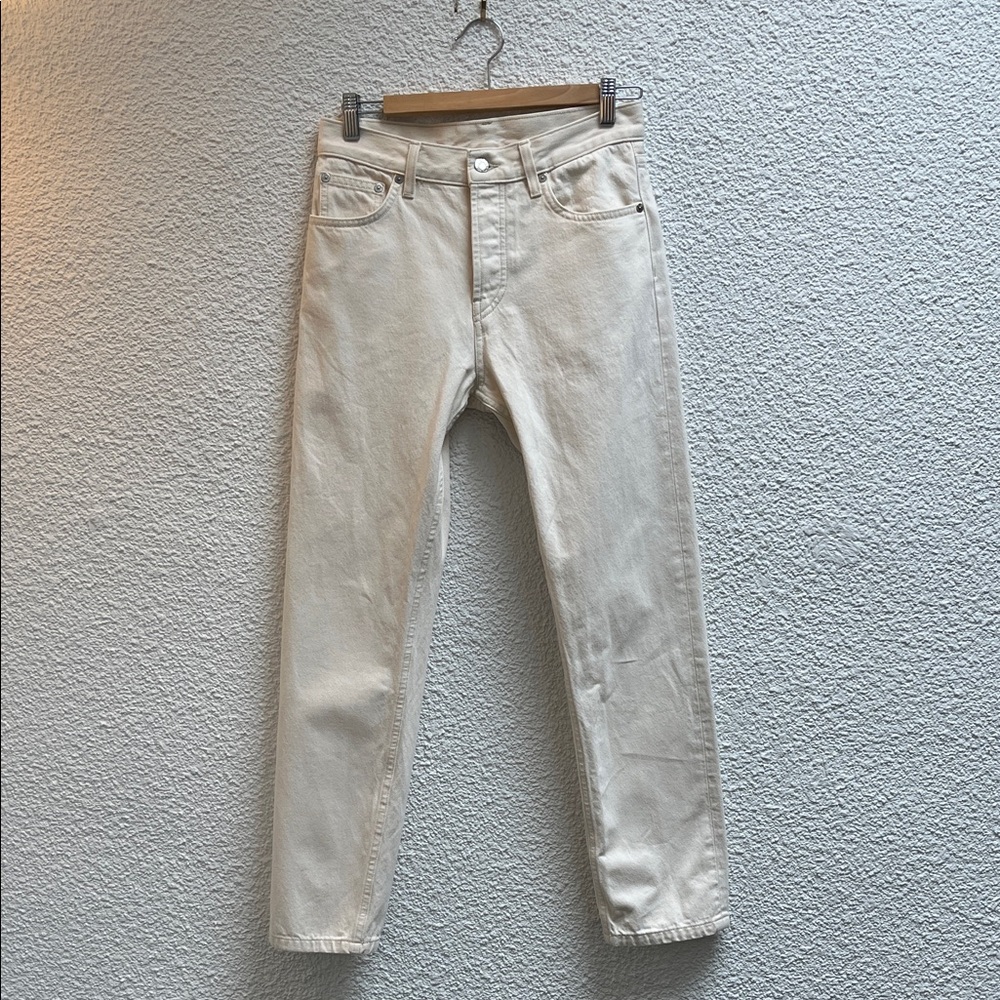 Helmut Lang Hi-Rise Straight-Leg Jeans in cream